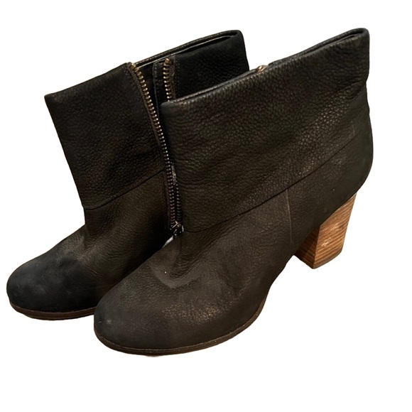 Cole Haan Black Ankle Boots with Chunky Heel - Picture 2 of 4